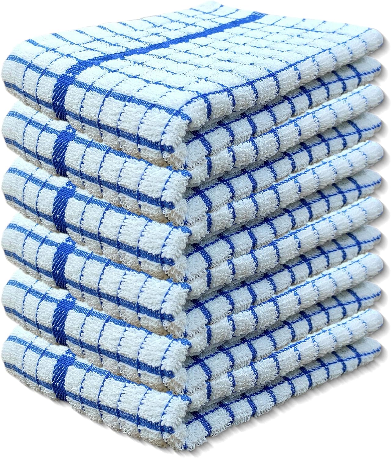 100% Cotton Terry Towelling Tea Towels | Pack of 6 | Kitchen Hand Towels Dish Cloth Super Absorbent Soft Touch