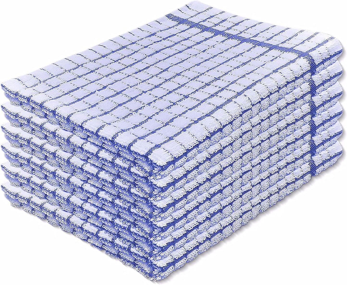 100% Cotton Terry Towelling Tea Towels | Pack of 6 | Kitchen Hand Towels Dish Cloth Super Absorbent Soft Touch