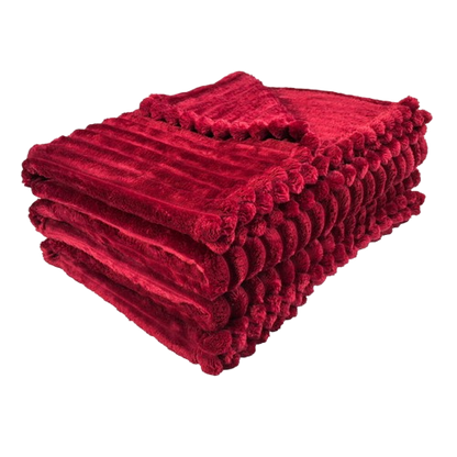 Ribbed Throws Fleece Blanket Chunky Cord Faux Fur Large Size Sofa Bed Corded