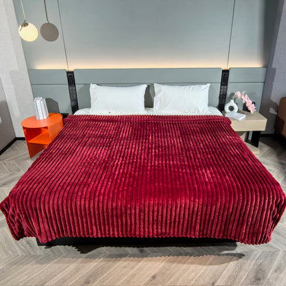 Ribbed Throws Fleece Blanket Chunky Cord Faux Fur Large Size Sofa Bed Corded