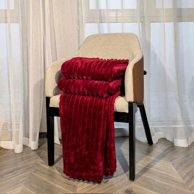 Ribbed Throws Fleece Blanket Chunky Cord Faux Fur Large Size Sofa Bed Corded