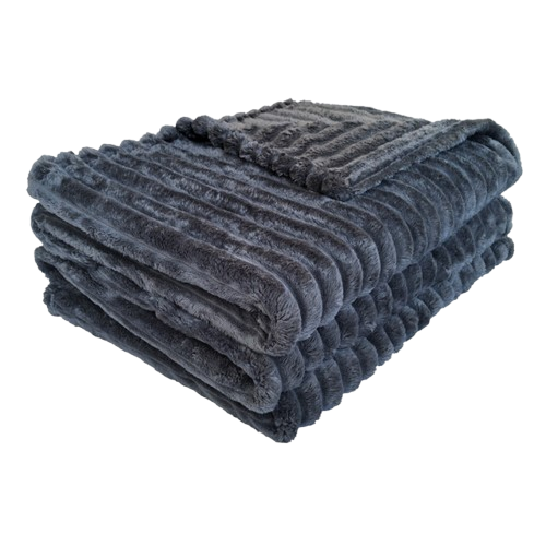 Ribbed Throws Fleece Blanket Chunky Cord Faux Fur Large Size Sofa Bed Corded