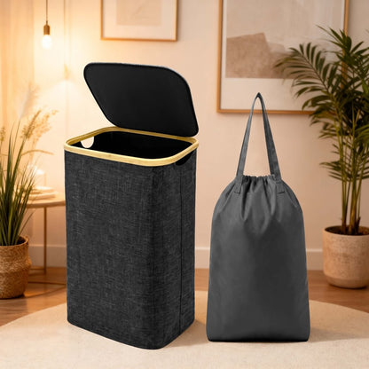Nimora Home Bamboo Laundry Basket with Lid – Natural Clothes & Linen Storage Hamper