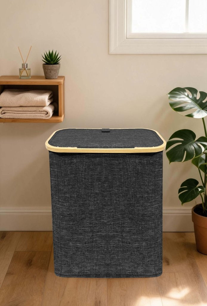 Nimora Home Bamboo Laundry Basket with Lid – Natural Clothes & Linen Storage Hamper