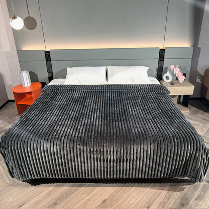 Ribbed Throws Fleece Blanket Chunky Cord Faux Fur Large Size Sofa Bed Corded