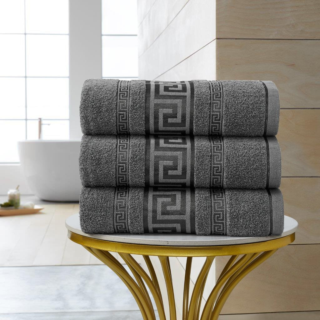Regent Greek Towels – 100% Egyptian Cotton Towel Set – Luxury Hotel Quality Bath Towels – Soft & Absorbent – Large, Hand & Face Towels – Quick Dry –Bath Sheet, Bath Towel, Face Towel, Jumbo Bath Sheet