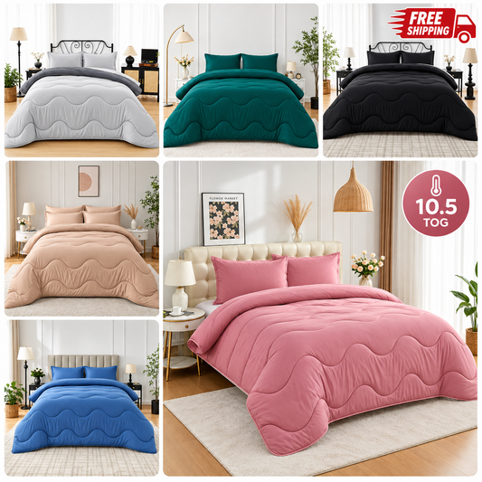 Coverless Quilt 10.5 Tog – Reversible Microfibre All-Season Bedding