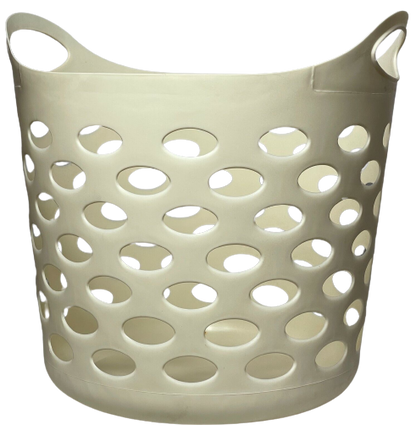 30L Plastic Laundry Basket With Handles Flexi Large Storage Round Hipster Hamper For Clothes Nursery & Home Organisation 13 Colours