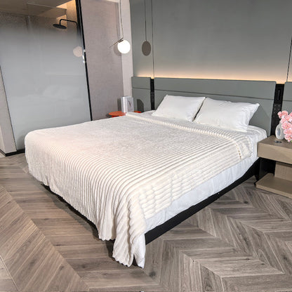 Ribbed Throws Fleece Blanket Chunky Cord Faux Fur Large Size Sofa Bed Corded