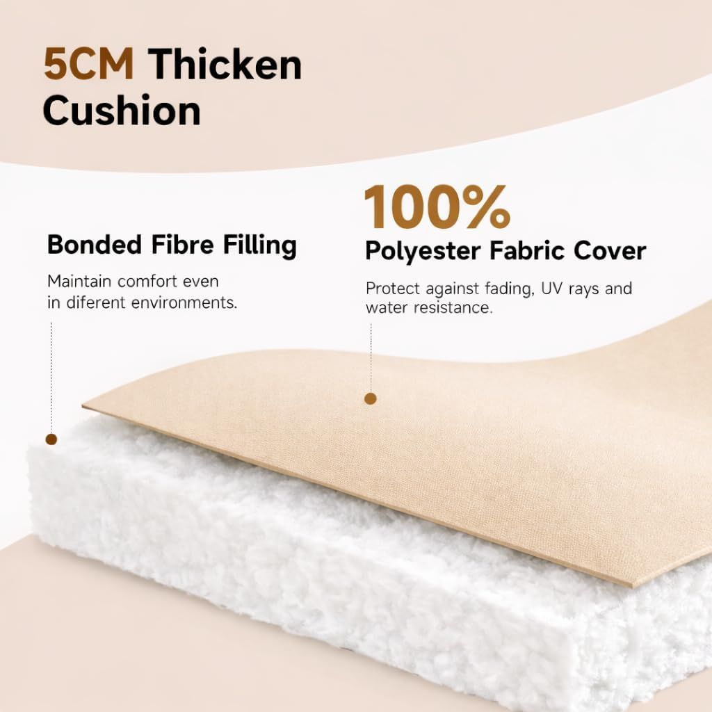 Sun Lounger Mat – Reclining Garden Chair Bed Recliner Beach Camping Cushion Pad