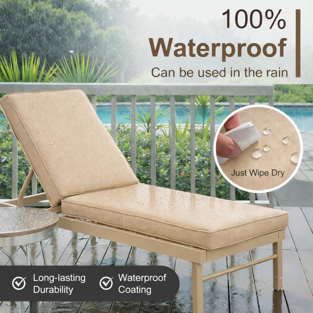 Sun Lounger Mat – Reclining Garden Chair Bed Recliner Beach Camping Cushion Pad