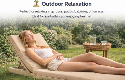 Sun Lounger Mat – Reclining Garden Chair Bed Recliner Beach Camping Cushion Pad