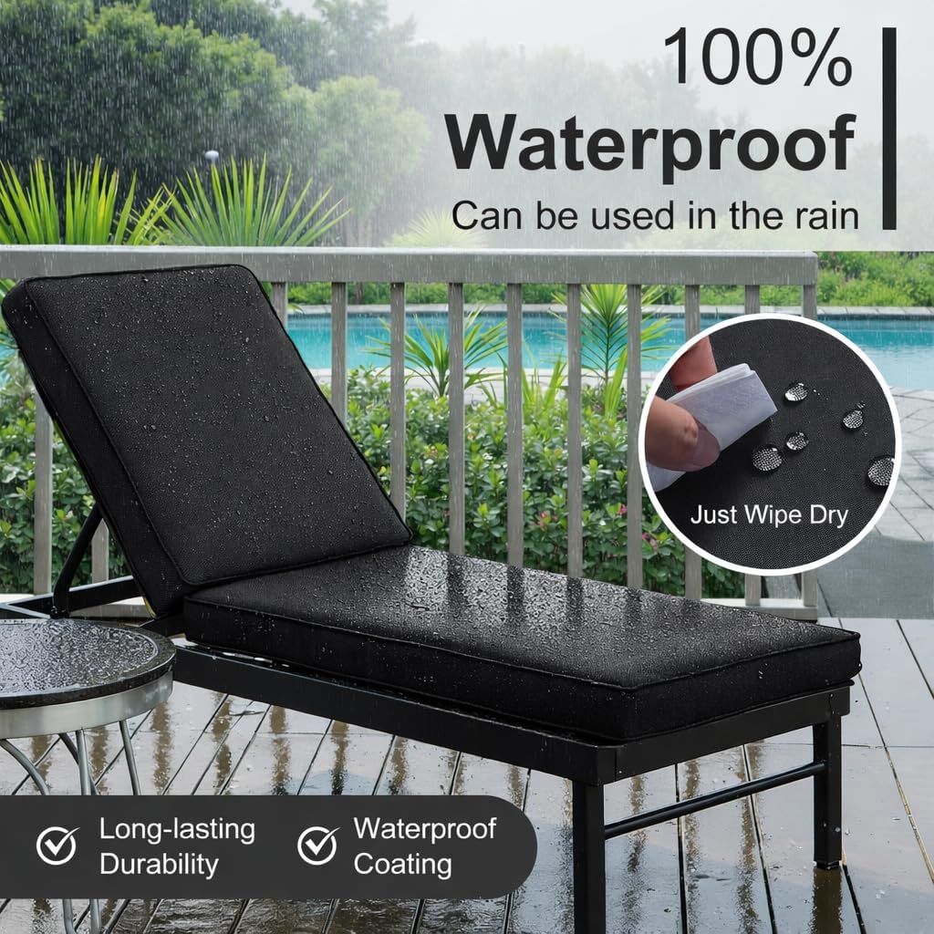 Sun Lounger Mat – Reclining Garden Chair Bed Recliner Beach Camping Cushion Pad