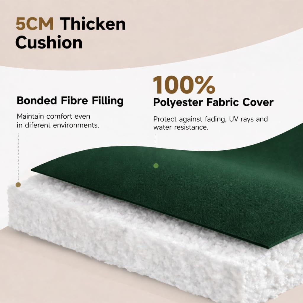 Sun Lounger Mat – Reclining Garden Chair Bed Recliner Beach Camping Cushion Pad
