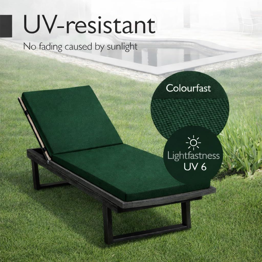 Sun Lounger Mat – Reclining Garden Chair Bed Recliner Beach Camping Cushion Pad