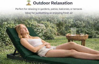 Sun Lounger Mat – Reclining Garden Chair Bed Recliner Beach Camping Cushion Pad