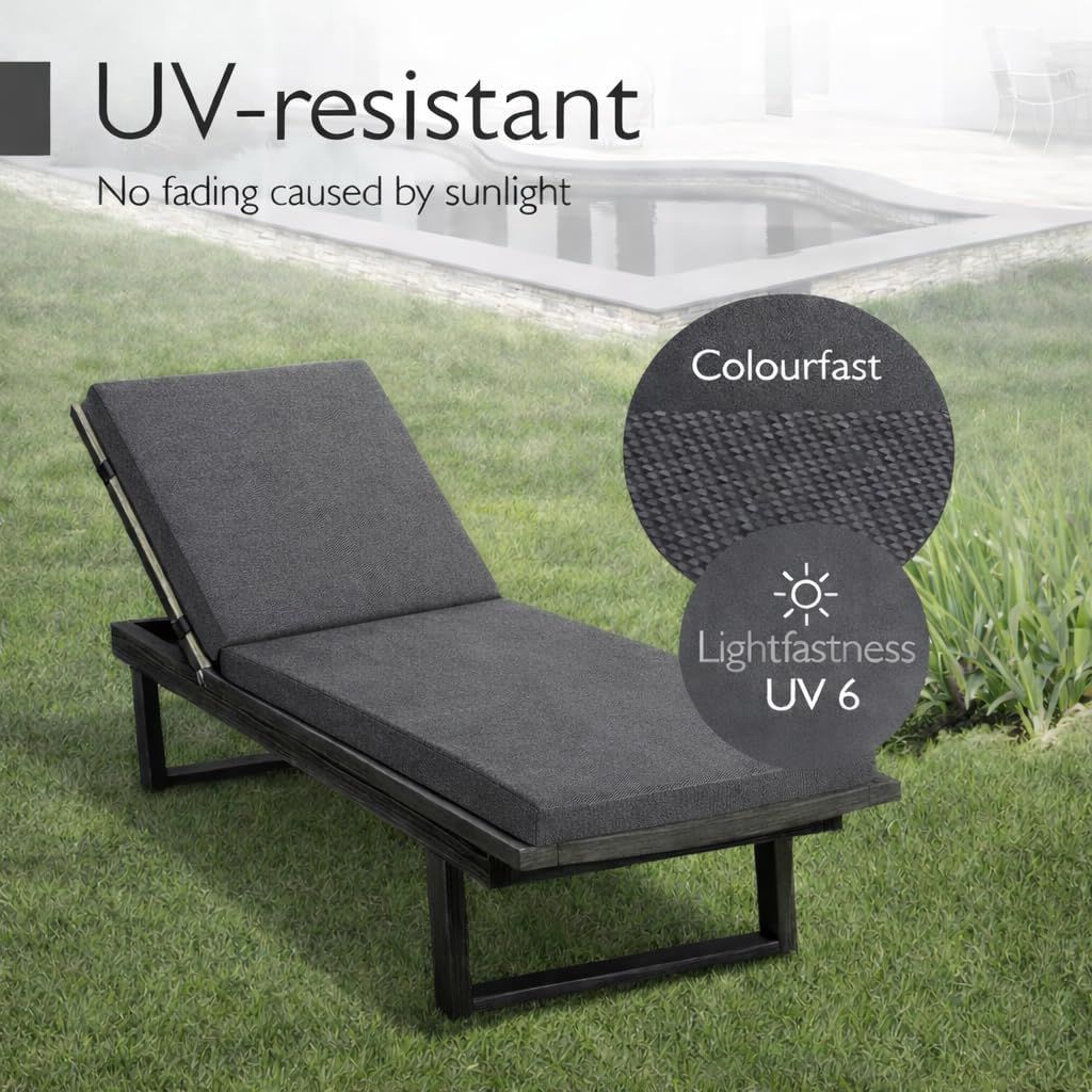 Sun Lounger Mat – Reclining Garden Chair Bed Recliner Beach Camping Cushion Pad