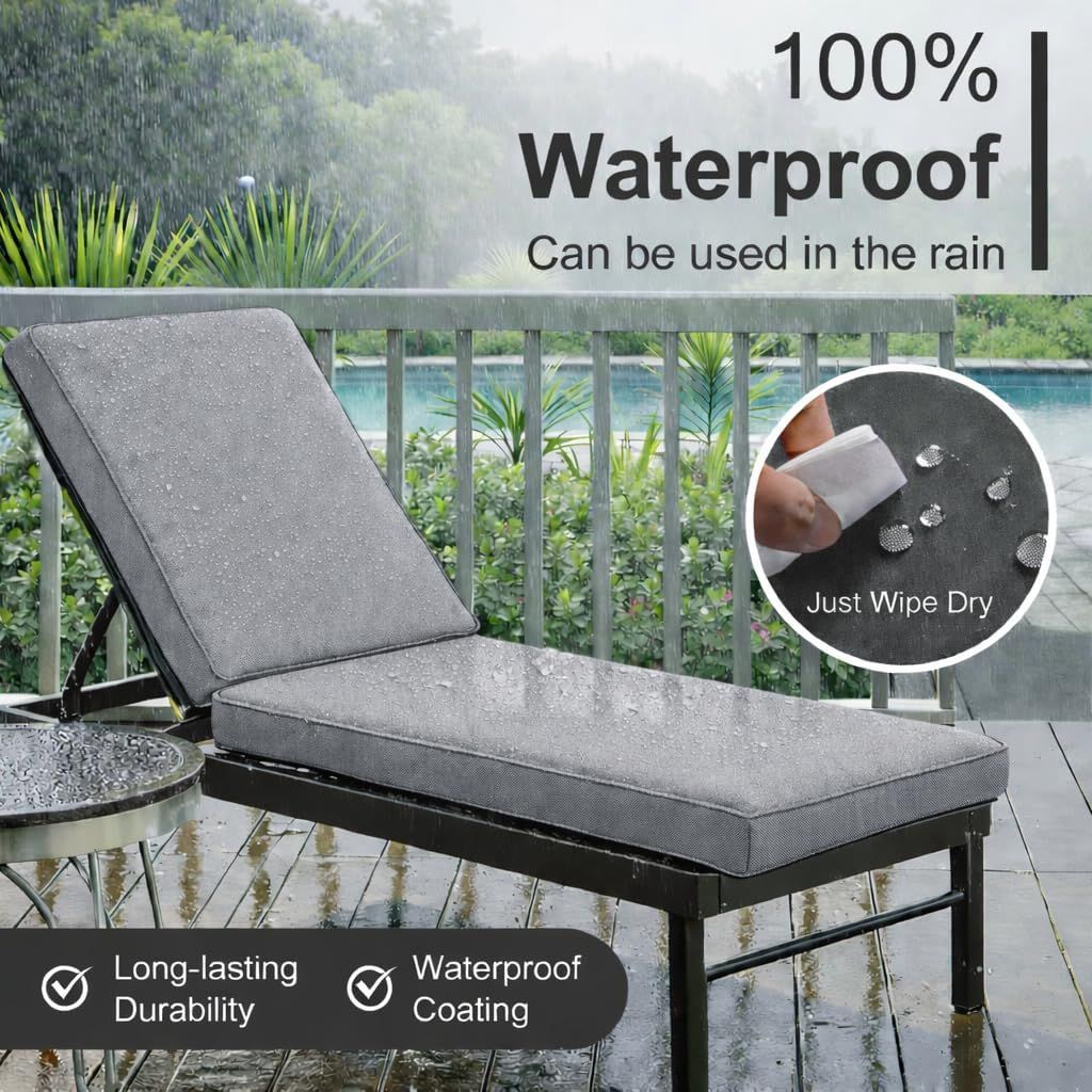 Sun Lounger Mat – Reclining Garden Chair Bed Recliner Beach Camping Cushion Pad