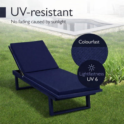 Sun Lounger Mat – Reclining Garden Chair Bed Recliner Beach Camping Cushion Pad