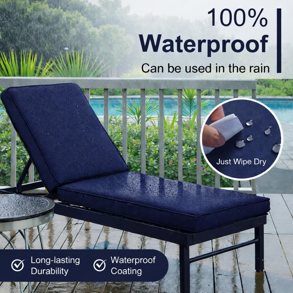 Sun Lounger Mat – Reclining Garden Chair Bed Recliner Beach Camping Cushion Pad