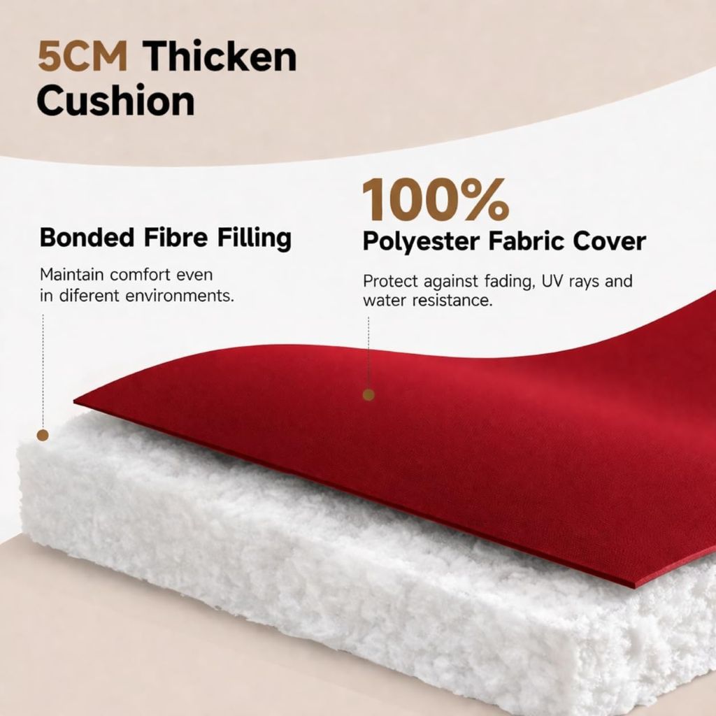Sun Lounger Mat – Reclining Garden Chair Bed Recliner Beach Camping Cushion Pad