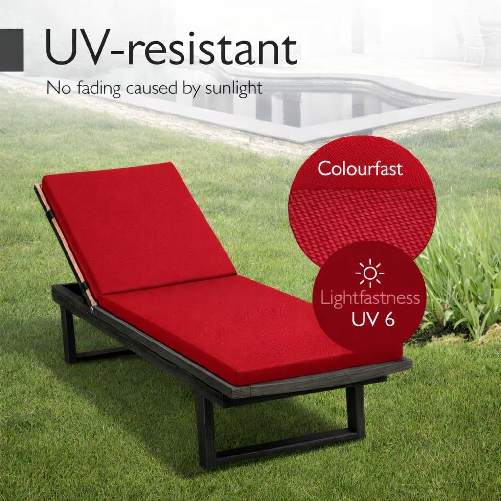 Sun Lounger Mat – Reclining Garden Chair Bed Recliner Beach Camping Cushion Pad