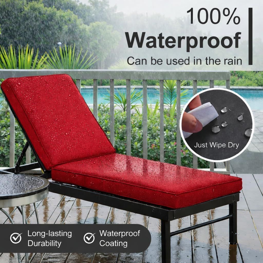 Sun Lounger Mat – Reclining Garden Chair Bed Recliner Beach Camping Cushion Pad