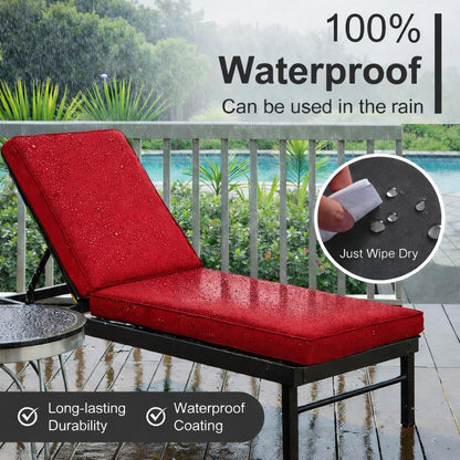 Sun Lounger Mat – Reclining Garden Chair Bed Recliner Beach Camping Cushion Pad