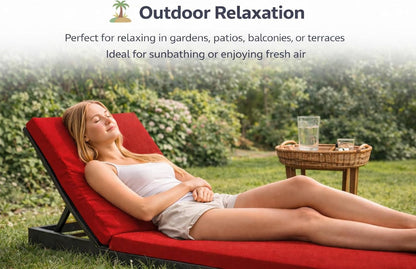 Sun Lounger Mat – Reclining Garden Chair Bed Recliner Beach Camping Cushion Pad
