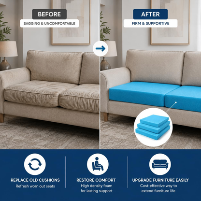 Upholstery Foam High Density Firm Sheet Cushion Seating Pad Sofa Bed 60x20x2
