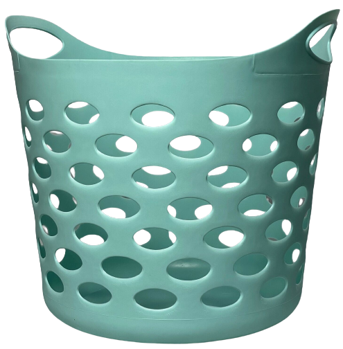 30L Plastic Laundry Basket With Handles Flexi Large Storage Round Hipster Hamper For Clothes Nursery & Home Organisation 13 Colours