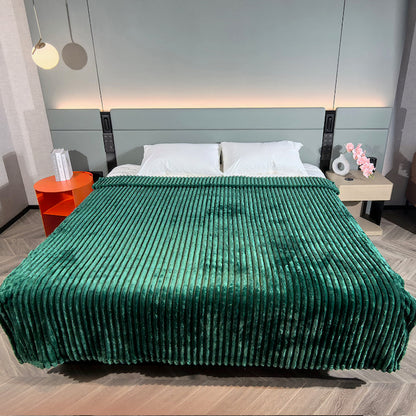 Ribbed Throws Fleece Blanket Chunky Cord Faux Fur Large Size Sofa Bed Corded