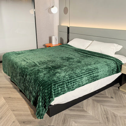 Ribbed Throws Fleece Blanket Chunky Cord Faux Fur Large Size Sofa Bed Corded