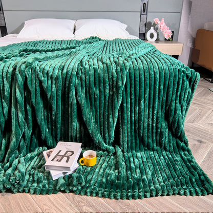 Ribbed Throws Fleece Blanket Chunky Cord Faux Fur Large Size Sofa Bed Corded