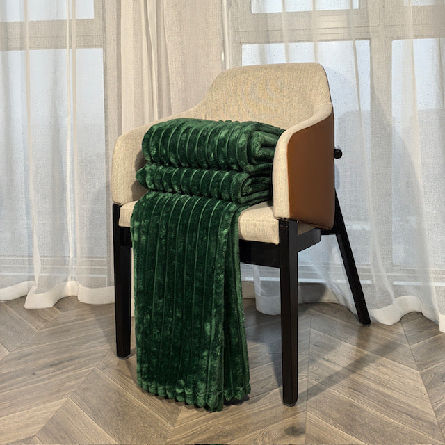 Ribbed Throws Fleece Blanket Chunky Cord Faux Fur Large Size Sofa Bed Corded