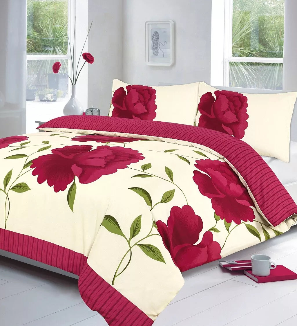 Rosaleen Floral Printed Duvet Cover With Pillowcases Quilt Bedding Set All Sizes