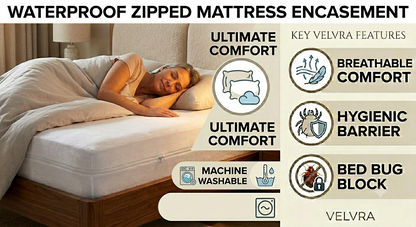 Waterproof Anti Bug Zipped Mattress Protector – Total Encasement Cover All Sizes