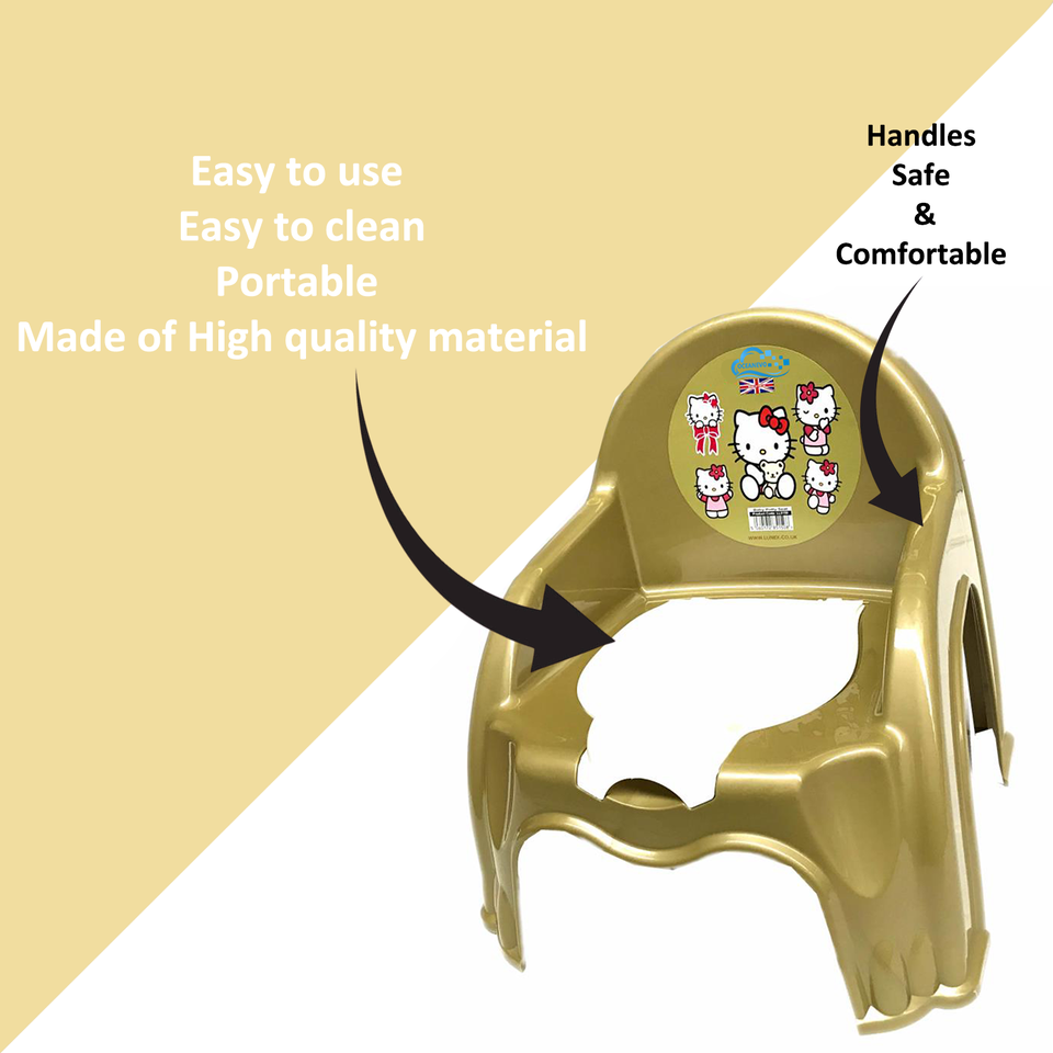 Children Potty Chair Plastic Kids Toddlers Toilet Trainer Seat Portable Potty Training Seat with Handles Splashguard Removable Lid & Backrest