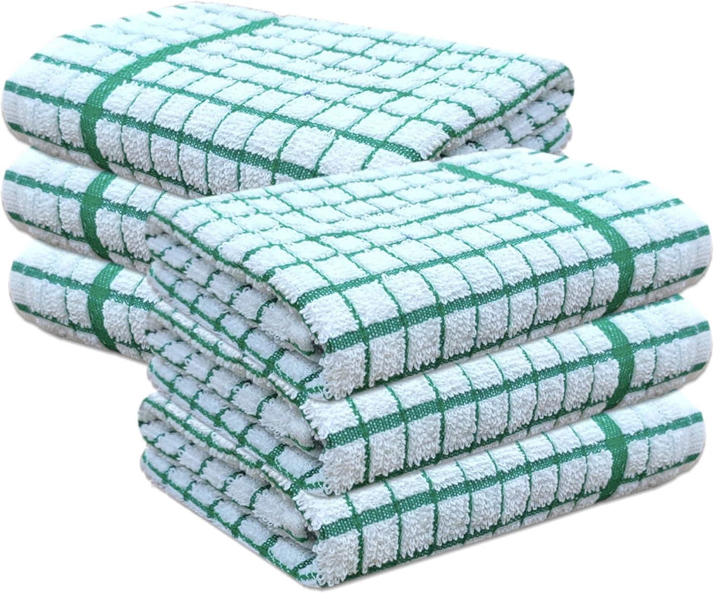 100% Cotton Terry Towelling Tea Towels | Pack of 6 | Kitchen Hand Towels Dish Cloth Super Absorbent Soft Touch