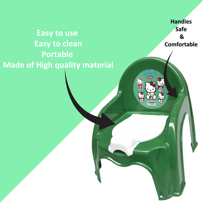 Children Potty Chair Plastic Kids Toddlers Toilet Trainer Seat Portable Potty Training Seat with Handles Splashguard Removable Lid & Backrest