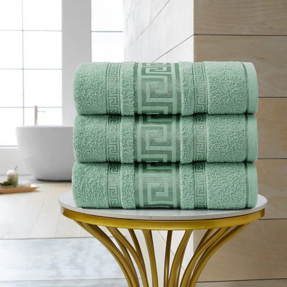 Regent Greek Towels – 100% Egyptian Cotton Towel Set – Luxury Hotel Quality Bath Towels – Soft & Absorbent – Large, Hand & Face Towels – Quick Dry –Bath Sheet, Bath Towel, Face Towel, Jumbo Bath Sheet