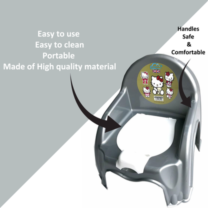 Children Potty Chair Plastic Kids Toddlers Toilet Trainer Seat Portable Potty Training Seat with Handles Splashguard Removable Lid & Backrest