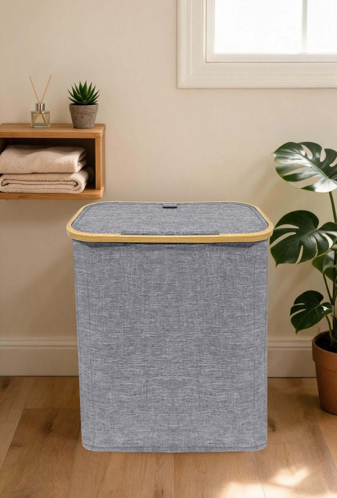 Nimora Home Bamboo Laundry Basket with Lid – Natural Clothes & Linen Storage Hamper