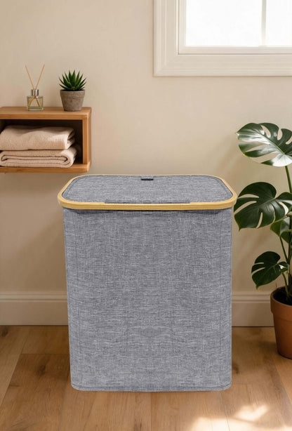 Nimora Home Bamboo Laundry Basket with Lid – Natural Clothes & Linen Storage Hamper