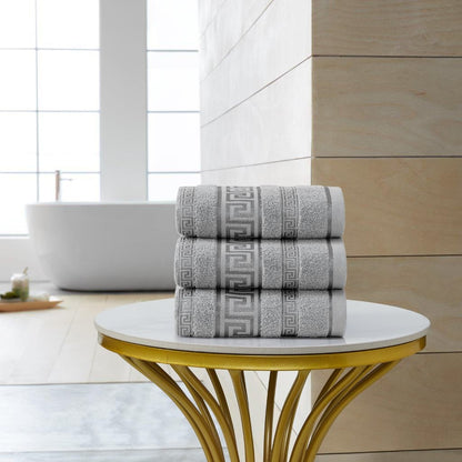 Regent Greek Towels – 100% Egyptian Cotton Towel Set – Luxury Hotel Quality Bath Towels – Soft & Absorbent – Large, Hand & Face Towels – Quick Dry –Bath Sheet, Bath Towel, Face Towel, Jumbo Bath Sheet