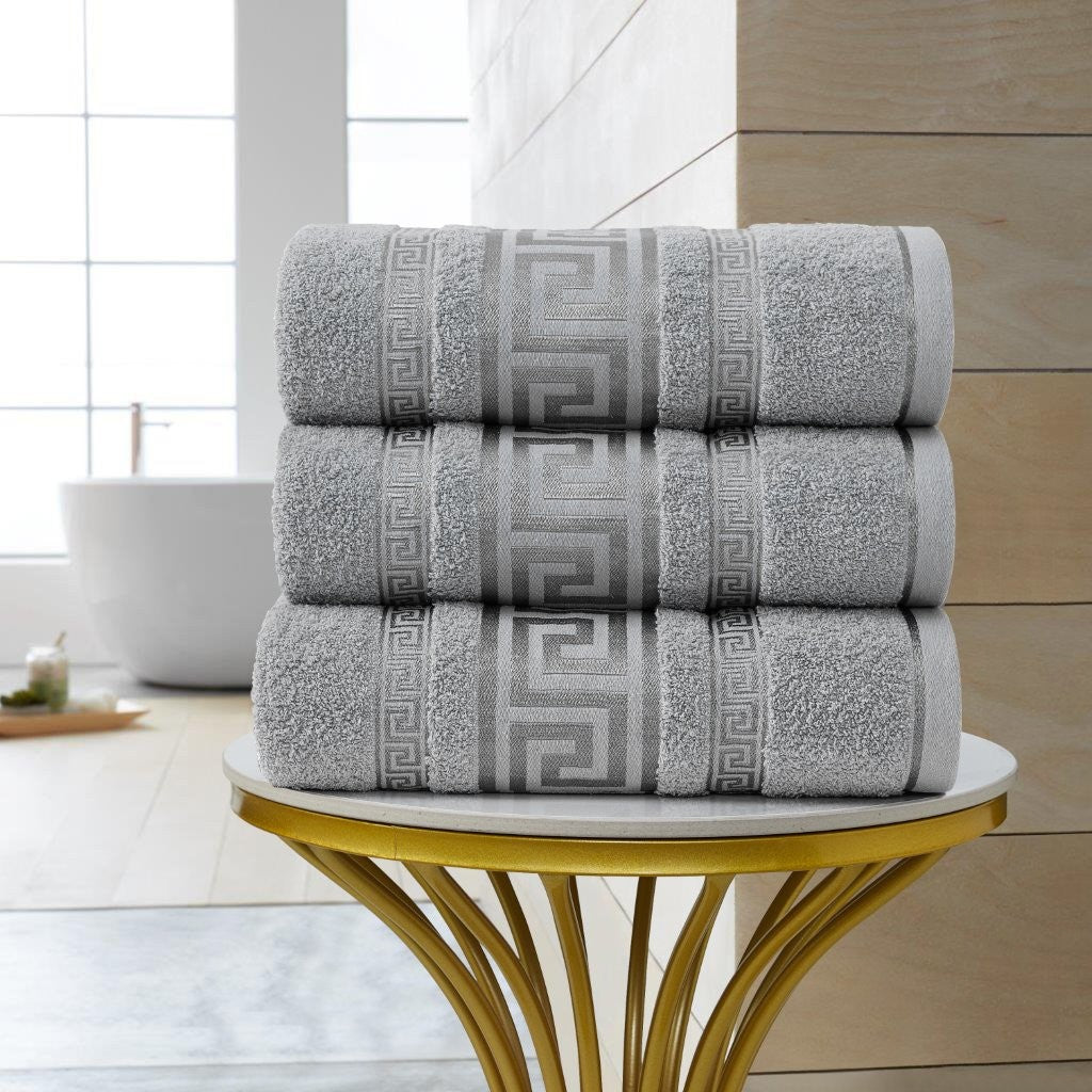 Regent Greek Towels – 100% Egyptian Cotton Towel Set – Luxury Hotel Quality Bath Towels – Soft & Absorbent – Large, Hand & Face Towels – Quick Dry –Bath Sheet, Bath Towel, Face Towel, Jumbo Bath Sheet