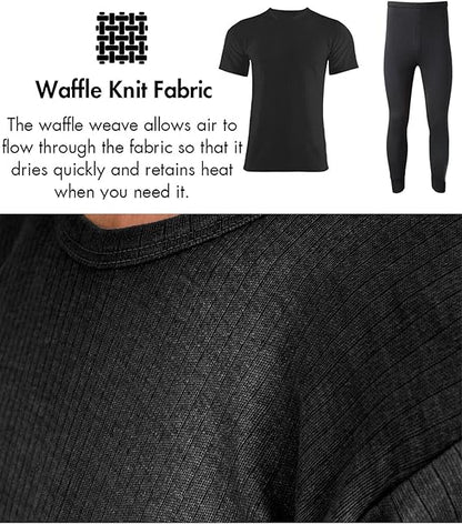 Set of Mens Thermal Half Sleeve T-Shirt Vest & Long johns Winter Underwear Warm Plain Top Base Layer