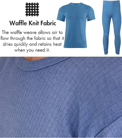 Set of Mens Thermal Half Sleeve T-Shirt Vest & Long johns Winter Underwear Warm Plain Top Base Layer