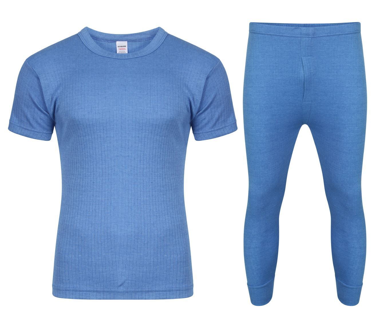 Set of Mens Thermal Half Sleeve T-Shirt Vest & Long johns Winter Underwear Warm Plain Top Base Layer