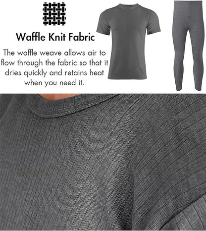 Set of Mens Thermal Half Sleeve T-Shirt Vest & Long johns Winter Underwear Warm Plain Top Base Layer